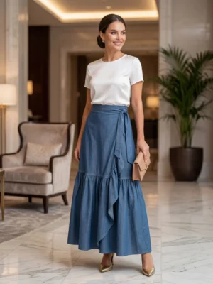 Dámska džínsová sukňa pre pohodlný a ženský outfit