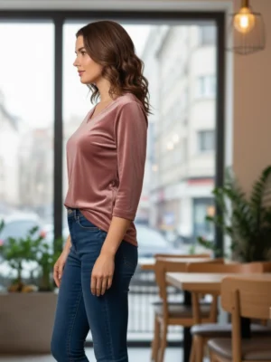 Dámska velúrová tunika s vreckami