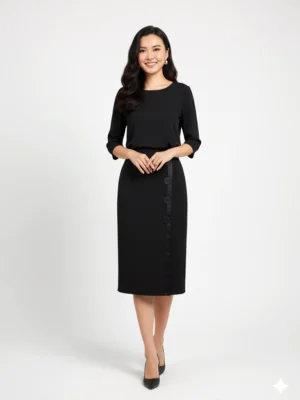 Čierna elegantná dámska sukňa EDO