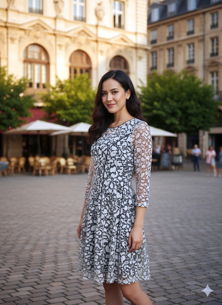 Červené krajkové šaty Mia – elegancia pre každú príležitosť | EDO – Obrázok 4