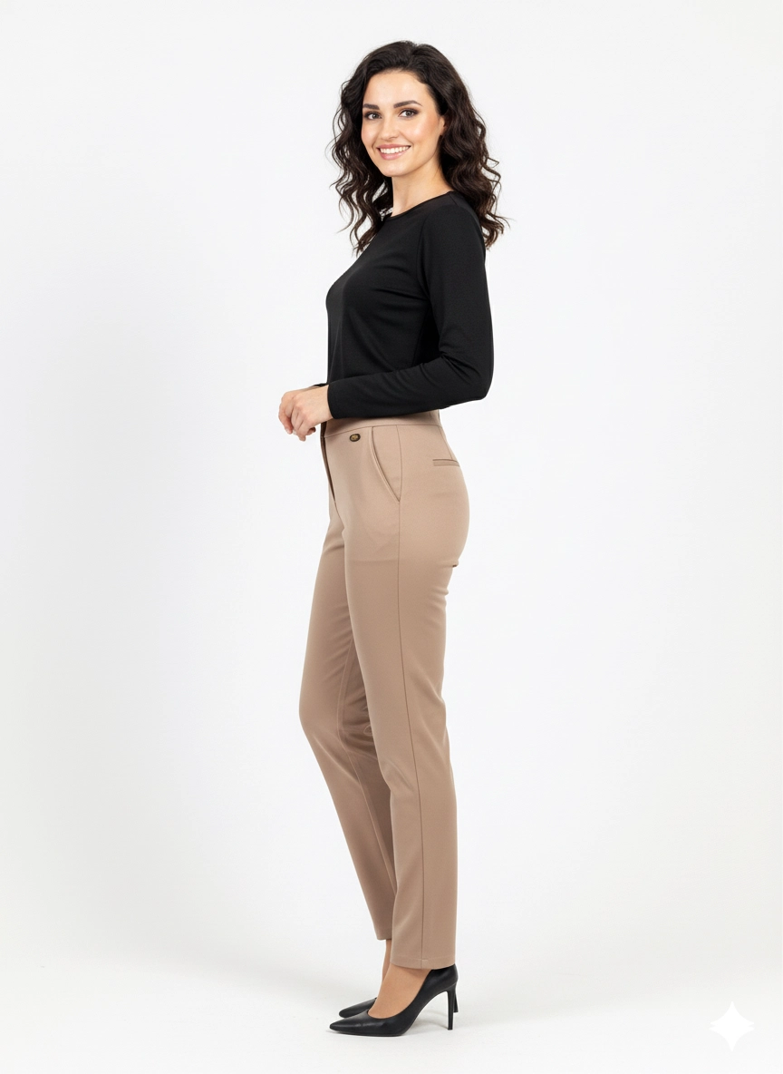 Camel nohavice Lea – slovenský elegantný strih pre pohodlie a štýl | EDO – Obrázok 2