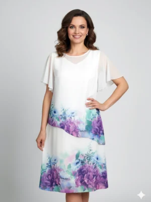 Dámske elegantné šaty Klára – biela čistota a elegancia | EDO
