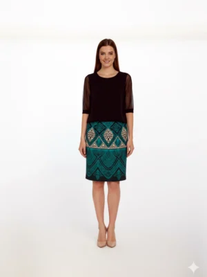 Dámske čierne elegantné šaty Adriana – celkový pohľad | EDO