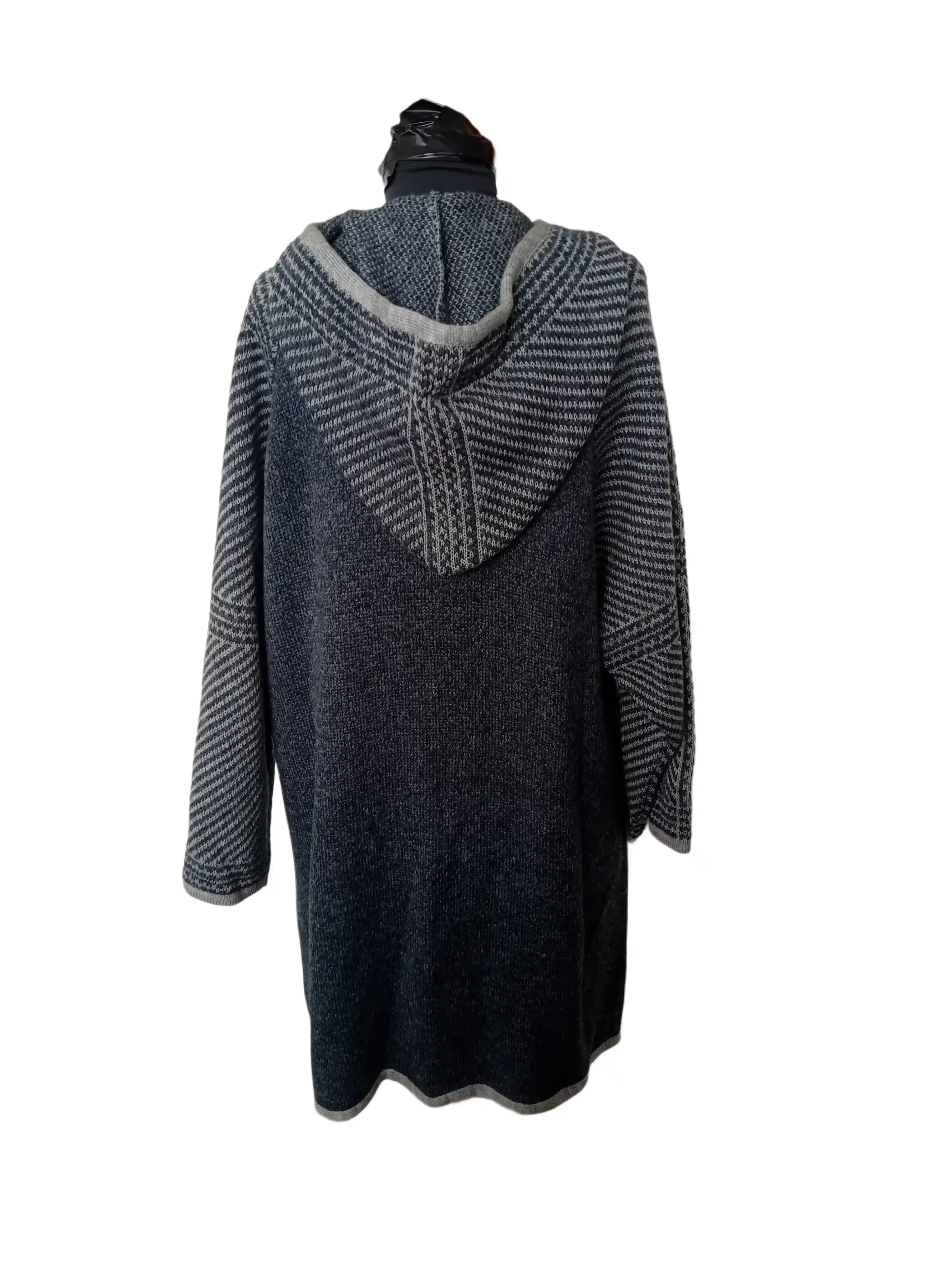 Kabátový sveter s kapucňou na zips Ria-moda petrolejový (M–3XL) – Obrázok 4